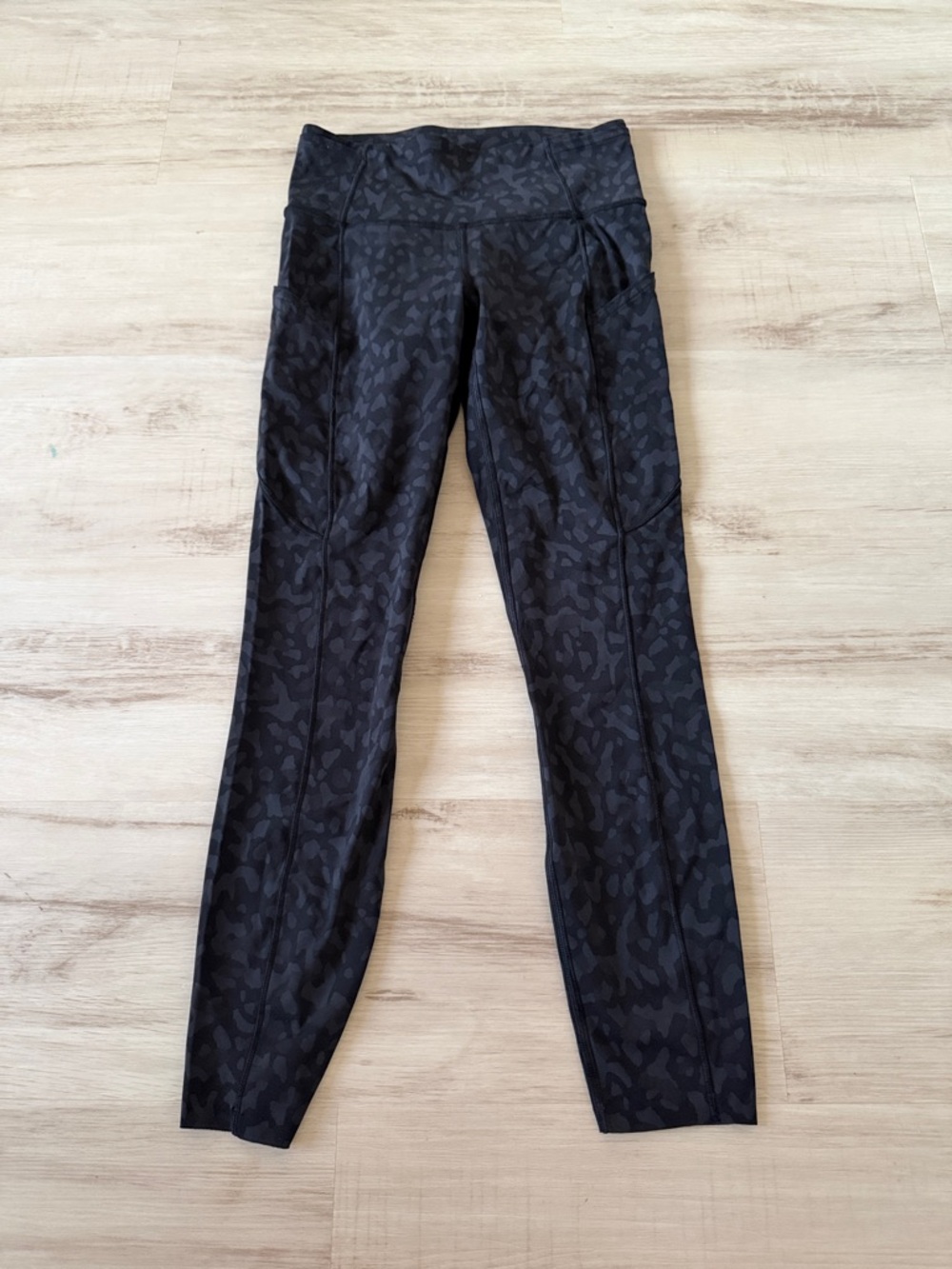 lululemon athletica Black Jacquard Animal-Print Leggings